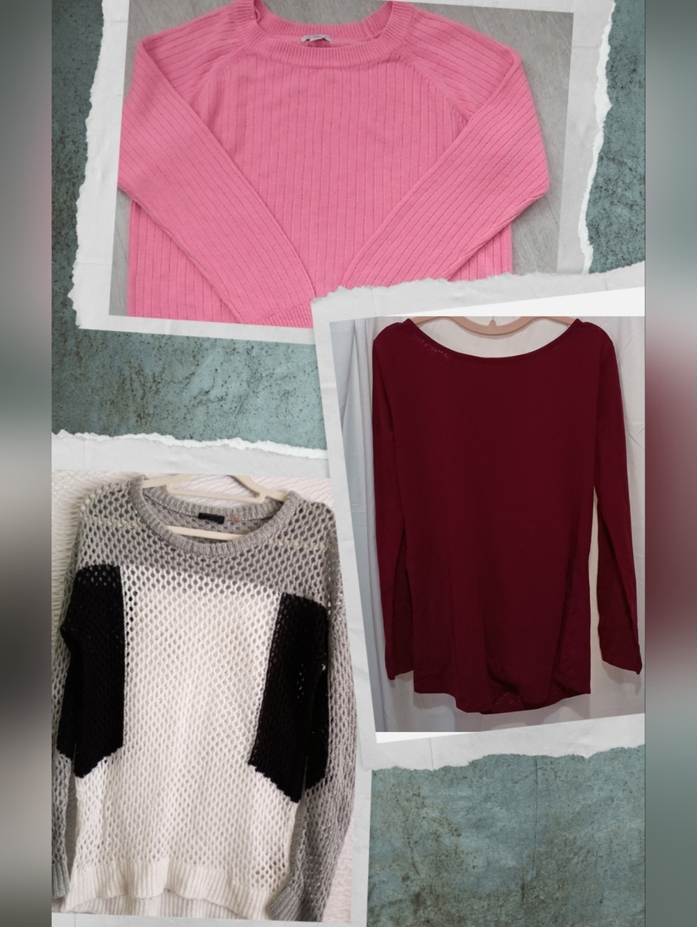 3pcs Medium Long Sleeve Bundle Women's Long Sleeve Summer Sweater Crochet M